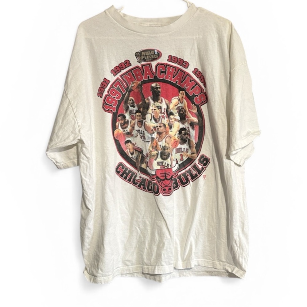 Chicago Bulls 1991-96 Championship Graphic Tee - White STARTER vintage 90s